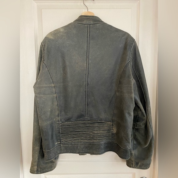 Rogue Men's Distressed Leather "Moto" Style Jacket - Picture 2 of 3